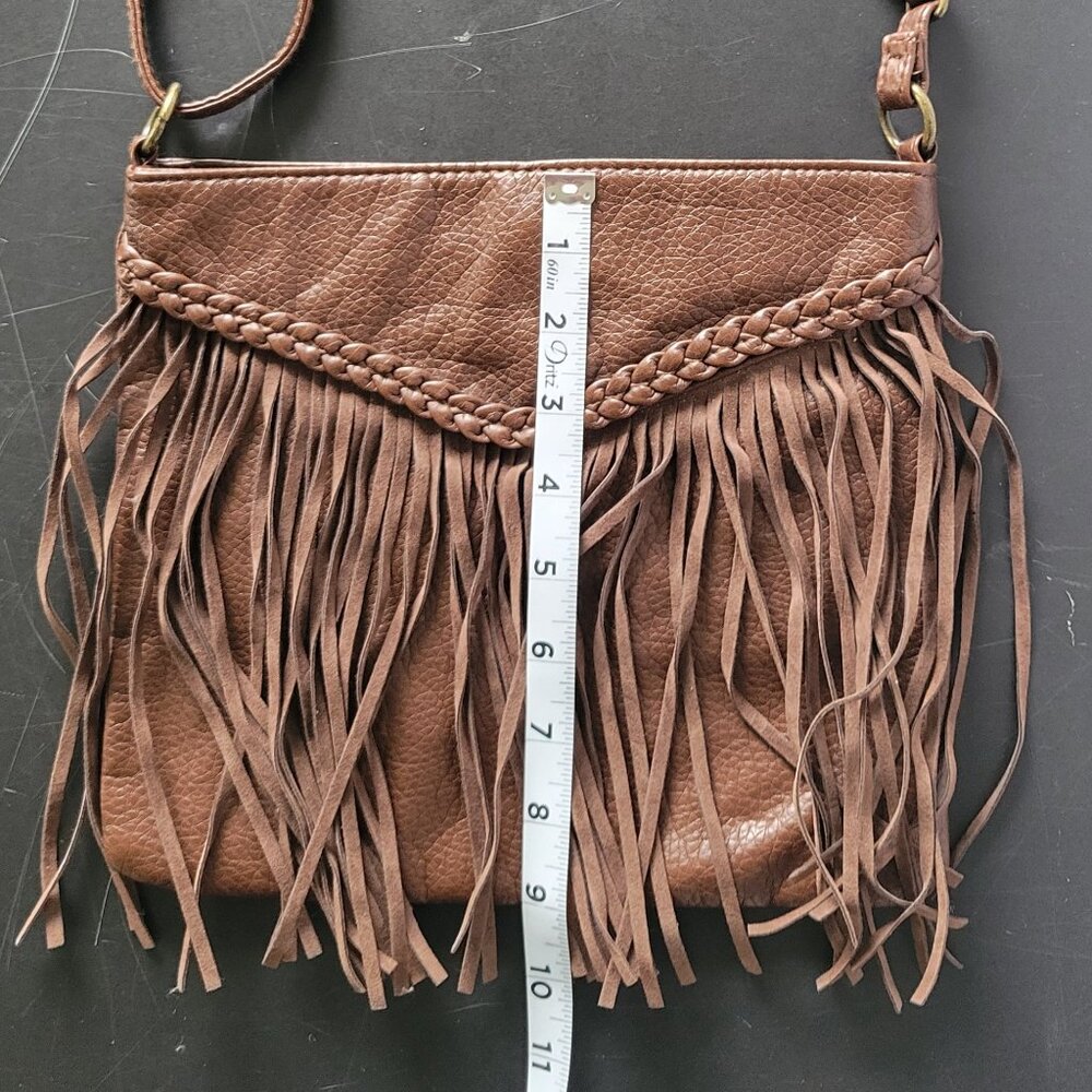 T-shirt & Jeans Crossbody Purse/Bag, Fringe, Faux Leather. - Picture 9 of 9